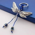 thumbnail image 6 of 4Pcs Dragonfly Gifts for Women, Evil Eye Keychain, Blue Charm Vintage Rope Clip Bag Ornament with Good Ornamental Value, Alloy Multipurpose Plaited Amulet Decoration, 6 of 7