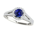 thumbnail image 1 of Mauli Jewels Rings for Women 1.15 Carat Split Shank Diamond And Tanzanite Ring Prong-Setting 14k White Gold, 1 of 6