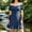 Navy, variant on HCBY Women's Vintage Off-Shoulder Puff Sleeve Corset Dress with Lace-Up Waist and Pleated A-Line Hem, Ruffle Trim Mini Gothic Style for Halloween Party and Summer Casual