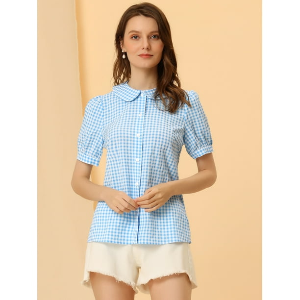 Vichy Blusa Cuadros Azul Blusa De Cuadros Vichy Allegra K Mujer