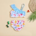 thumbnail image 2 of Emy Dola Toddler Baby Girl Dinosaur Bathing Suit Two Piece Swimsuit Ruffle Sleeve Bikini Beach Wear for 0-10 Years, 2 of 6