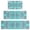 Turquoise Floral and, variant on Colorful Geometric Striped Pattern Kitchen Rugs Sets Of 3,Kitchen Runner Rugs Non Skid Washable,Decorative Kitchen Floor Mats for Kitchen,Sink,Laundry,17"x30" 17"x47" 17"x59"