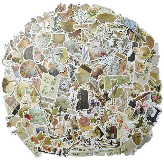 152Pcs Vintage Stickers,Suitable for Water Bottles,laptops, Skateboards,Phone Cases,Guitars,suitcases,Bicycles,and More. Waterproof Vinyl Material.