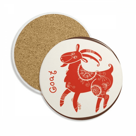 

Year Of Sheep Animal China Zodiac Red Coaster Cup Mug Tabletop Protection Absorbent Stone