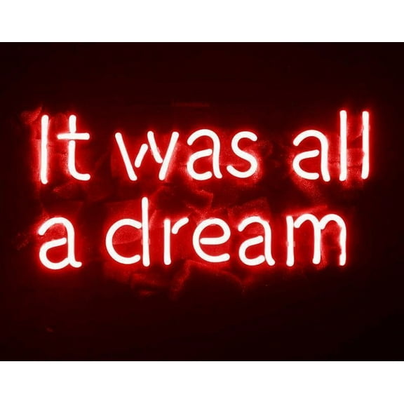 Queen Sense 14" It Was All A Dream Neon Sign Acrylic Man Cave Handmade Neon Light 114IWAADRV2