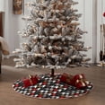 thumbnail image 6 of Halloween Christmas Tree Skirt - Houndstooth Green Red 30 Inches Christmas Tree Skirt for Halloween Holiday Indoor Home Christmas Tree Decorations with Three Ribbons, 6 of 7
