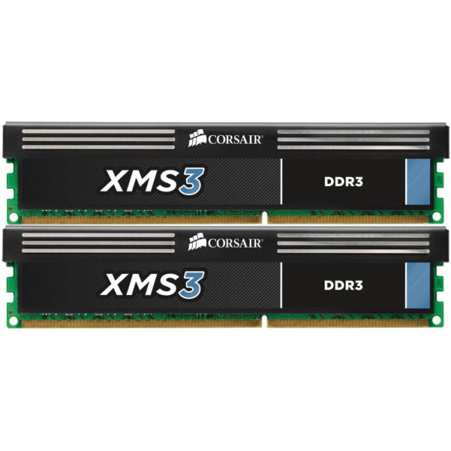 rendering september trekant Corsair XMS3 CMX8GX3M2A1600C9 8GB DDR3 SDRAM Memory Module - 8 GB (2 x 4  GB) - DDR3 SDRAM - 1600 MHz DDR3-1600/PC3-12800 - 240-pin - DIMM -  Walmart.com