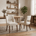 thumbnail image 5 of Usiant Dining Chairs Set of 2, with Solid Wood Legs for Dining Room, Kitchen and Living Room,Beige, 5 of 12