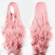 thumbnail image 3 of Pelucas sintéticas de pelo rosa, pelo suave de seda a granel, volumen de aire, alta temperatura, pelo largo y rizado, pelo de onda grande, peluca recta para Cosplay, 3 of 4