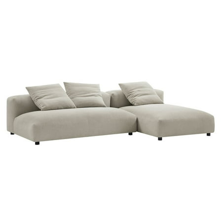 Solace2-Piece Modular Upholstered Fabric Sectional Sofa With Chaise in Linen