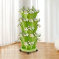 thumbnail image 4 of ChicYu Stackable 3-Petal Plastic Planter for Strawberries,Tiered Gardening Basin for Herbs, Vertical Indoor Outdoor Gardens Green, 4 of 5