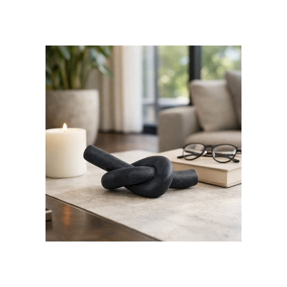 Knot Tabletop Display for Home and Office Decor - Centerpiece Accent Sculpture for Living Room, Bathroom, and Shelf Accent- Decorative Object for Coffee Table and Mantel Styling - 5", Black