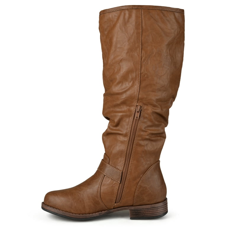 Journee Womens Stormy Extra Wide Calf Stacked Heel Riding Boots Walmart