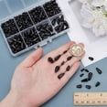 thumbnail image 3 of 110 cuentas de perlas en forma de lágrima, 4 estilos, de plástico negro, de imitación de gota de agua, para hacer pendientes, pulseras, collares y bisutería., 3 of 9