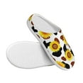 thumbnail image 3 of Lsque Sunflower Cow Pattern Womens Comfort Cotton on Scuff With Memory Foam and Anti-skid Sole Slipper-46/47, 3 of 7