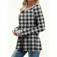 thumbnail image 5 of Christmas round-neck checked sweatershirts, printed long-sleeved tops, Fall and winter fashion outfits, 5 of 8