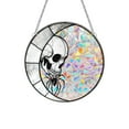 thumbnail image 2 of Halloween Spider and Skull Hanging Ornament Gothic Light Catcher Decoration, 2 of 6