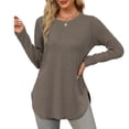 thumbnail image 2 of Womens Summer Tops Long Sleep Top Womens Big Tee Shirts for Women Tee Shirts Women Plain Long Sleeve Fancy Blouse Fitted Sweaters Juniors Crop Top Woman Sleeve Shirt Blouse Shirt Teen Girl XL, 2 of 9
