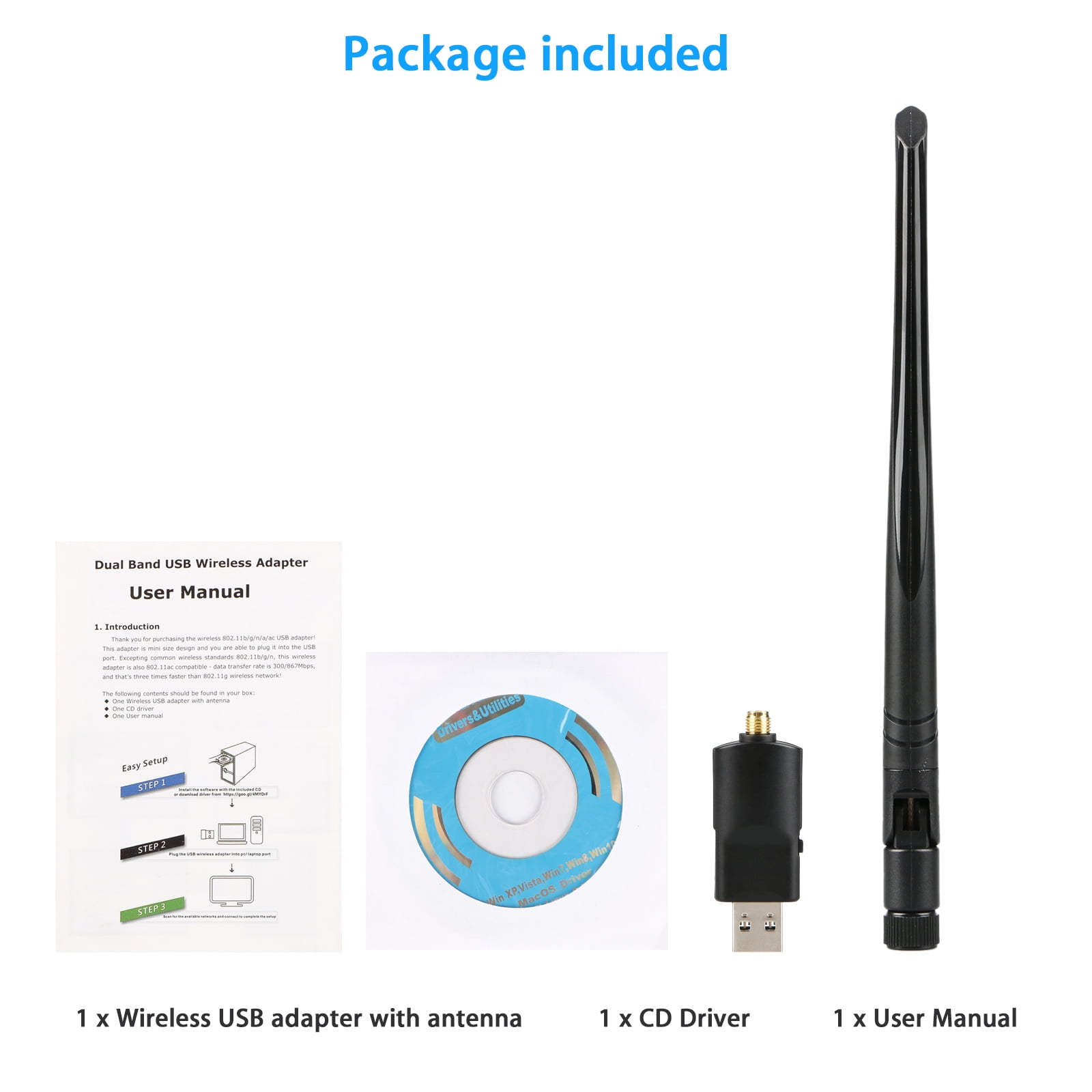 Usb Wifi Adapter Ac10 Usb 3 0 Dual Band 2 4g 5g Mini 802 11ac Wireless Network Adapter Wi Fi Dongle With 5dbi Antenna For Laptop Destop Windows Xp Vista 7 8 10 Mac Os X 10 4 10 14 1 Walmart Com Walmart Com