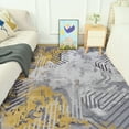 thumbnail image 2 of Wondo 6x9 Machine Washable Area Rug - Low Pile Soft Non-Slip Abstract Rug for Living Room, Bedroom, Yellow, 2 of 8