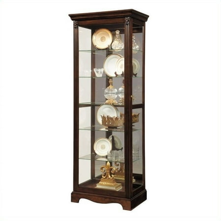 Cherry Carved Curio Cabinet - Pulaski Curio Classic Display Cabinet in Warm Cherry