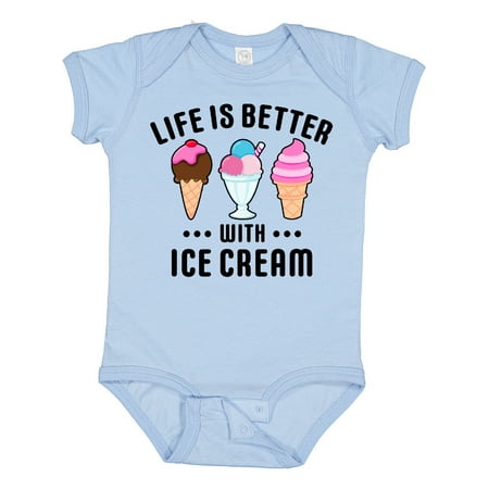 

Inktastic Life is Better with Ice Cream Gift Baby Boy or Baby Girl Bodysuit