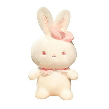 

LIWEN 30/40/55cm Bunny Doll Toy Lovely Bib Big Bow Fluffy Cartoon Doll Hugging Pillow Sleeping Accompany Rabbit Stuffed Animal Doll Plush Pillow Ornament Birthday Gift