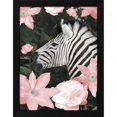 thumbnail image 2 of Diane Stimson 25x32 Black Modern Wood Framed Wall Art Titled - Floral Zebra, 2 of 6