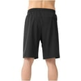 thumbnail image 5 of Shorts for Men Elastic Waist Drawstring Pocket Solid Color Casual Shorts Black XL, 5 of 6