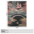 thumbnail image 4 of ONETECH  Chinoiserie Charcoal Coral Pagoda Bed Throws Blankets Chinoiserie Soft Flannel Throw Blanket Pagoda and Flower Asian Style Flannel Blankets Cosy Soft Warm Sofa Throw Blanket, 4 of 6