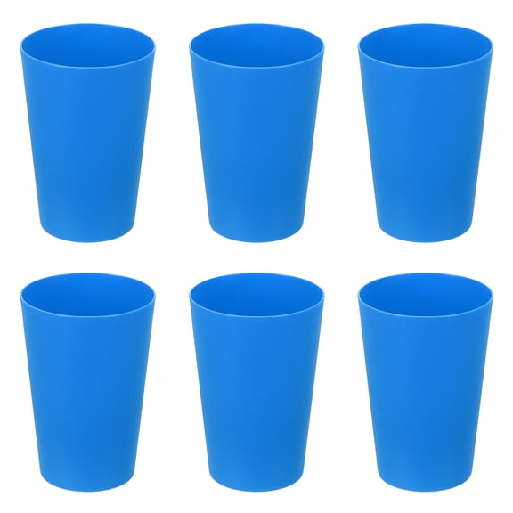 Uxcell 6 Pcs Plastic Tumblers, 8.8oz Reusable Drinking Glasses Unbreakable Water Tumblers for Home Office Outdoors Restaurant Water, Coffee, Milk, Juice, Tea, Blue