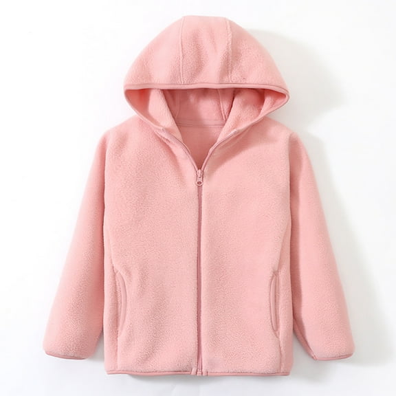 CHUOU Children Boys Girls Winter Windproof Solid Zipper Hooded Coat Jacket Kids Warm Outerwear Jacket