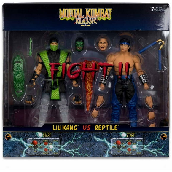Mortal Kombat Klassic 7 Inch Action Figure 2-Pack - Liu Kang vs Reptile