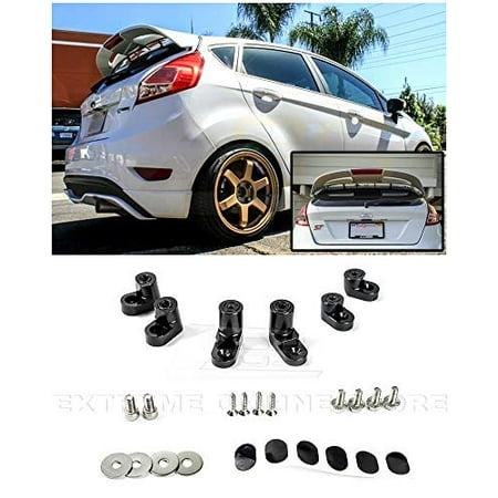 Extreme Online Store for 2014-Present Ford Fiesta ST Hatchback Models | EOS Add-On Rear Wing Spoiler Riser Extendsion (Anodized