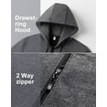 thumbnail image 3 of Chrisuno Womens Hooded Sweatshirt Tunic Oversized Zip Up Hoodie Pockets Grey 3XL, 3 of 5