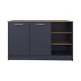 thumbnail image 5 of LiviNest Kitchen Island Storage Cart: 9-Zone Storage System with 2 Doors & 7 Shelves - Modern Blue & Oak Design for Apartment & Family Kitchen Organization - 33lb Top Shelf & Easy Assembly, 5 of 6