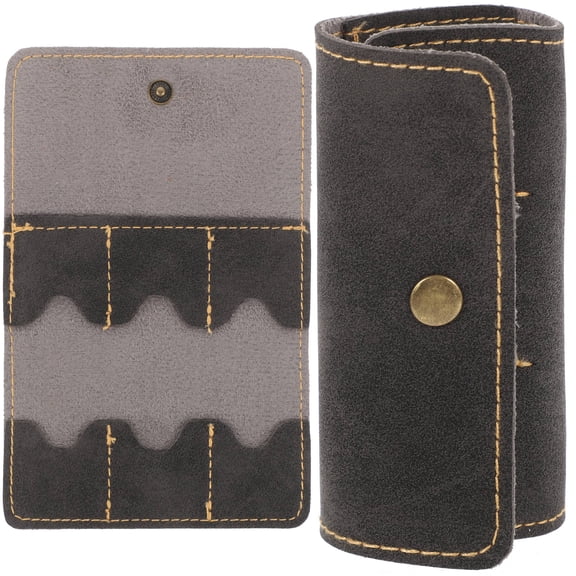 Alasum 2-Pack Portable PU Guitar Pick Holder Storage Case for Home Use, Black Design