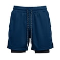 thumbnail image 6 of Rvwovn Men's 2-in-1 Lined Athletic Shorts with Compression Liner Lightweight Workout Running Shorts, 6 of 8