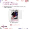 thumbnail image 4 of Emily Rose 18-Inch Doll Clothes Storage Closet Armoire, including 5 Clothing Hangers - Floral Collection, 4 of 8