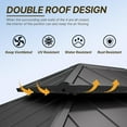 thumbnail image 7 of Gotland 2024 New 12' x 20' Hardtop Gazebo, Outdoor Iron Metal Double Roof Pergola with Curtains and Netting for Patio, Garden, Lawn, Grey, 7 of 7
