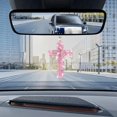 thumbnail image 4 of Diamond Cross Car Rear View Mirror Pendant, Crystal Rhinestone Hanging Charm for Car and Home Decor（Pink）, 4 of 6
