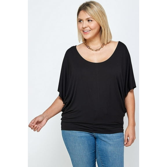 Solid Knit Top, With A Flowy Silhouette 1XL