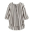 thumbnail image 2 of Women's Button Down Shirt Striped Linen Casual Lightweight Shirt Dresses Casual Breathable Loose Fit Blouse, 2 of 5