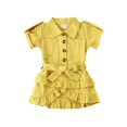 thumbnail image 1 of EIMELI Robe d'Été à Manches Courtes pour Bébé Fille Robe de Soirée à Volants, 1 of 5