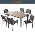 thumbnail image 6 of ACEGOSES 7-Piece Modern Outdoor Dining Furniture Set, Rust and Weather Proof Steel and Textilene Chairs, HIPS Tabletop for Garden, Porch and Patio, Black, 6 of 6
