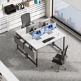 thumbnail image 2 of EDX 47" Computer Desk with Metal Frame, Scratch-Resistant Surface & Side Storage Bag – Modern Office Desk, White, 2 of 8