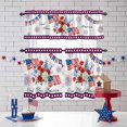 thumbnail image 3 of Independence Day Kitchen Curtains Valances 3 Piece Set, Red Blue USA Flag Floral Fireworks Rod Pocket Tier Curtain and Valance Drapes for Small Window 36 Inch Length for Bedroom Cafe, 3 of 9