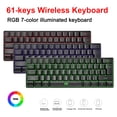 thumbnail image 2 of Kuymtek G61 61 Teclas RGB 2.4G Teclado inalámbrico para juegos compatible con Bluetooth (Negro), 2 of 9