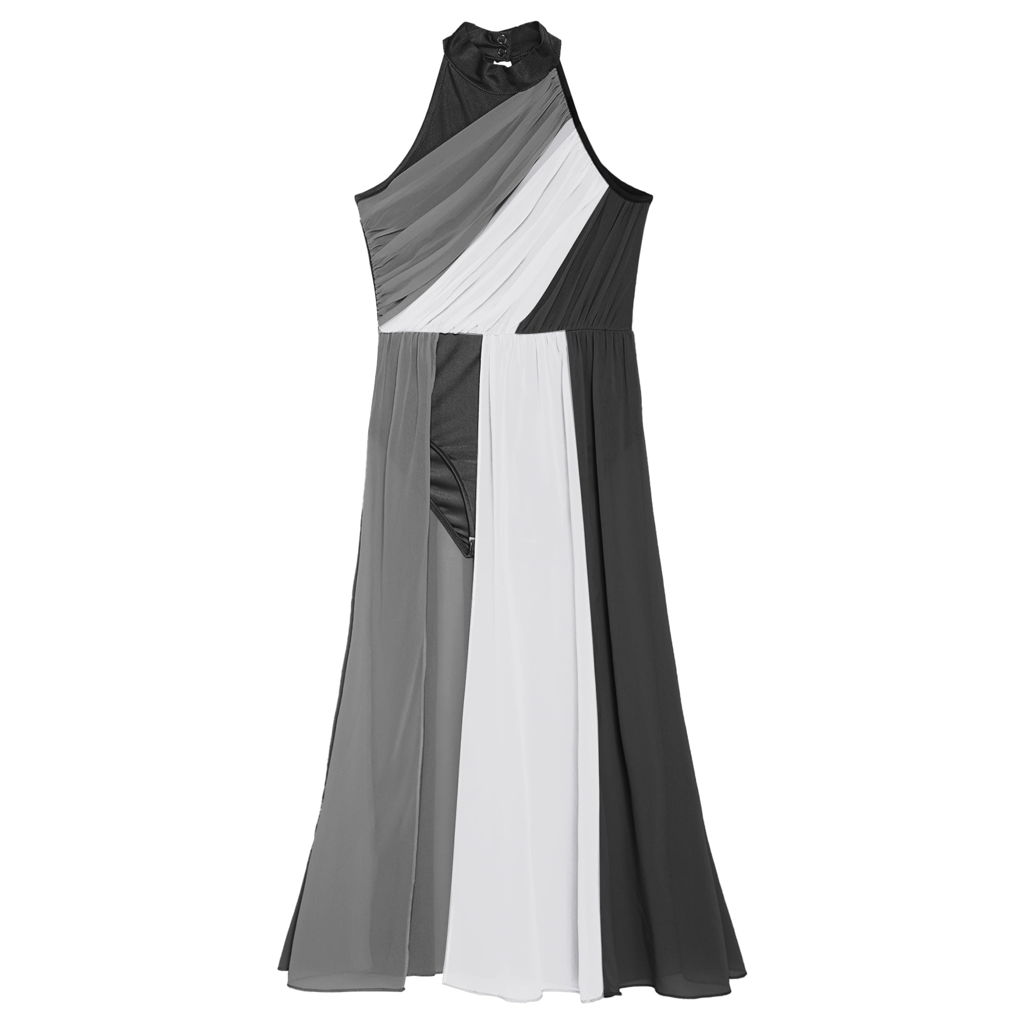 Tenue Danse Lyrique Fille - Crop Top Strass + Jupe Irrégulière, Ensemble Ballet Contemporain Moderne Patinage