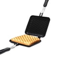 thumbnail image 2 of Grilled Sandwich Maker Bread Toast Breakfast Machine HotDog Sandwich Pan Non-Stick Aluminum Flip Pan Kitchen Tool,1 x Double-sided Sandwich Makers,Black, 2 of 10